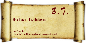 Belba Taddeus névjegykártya